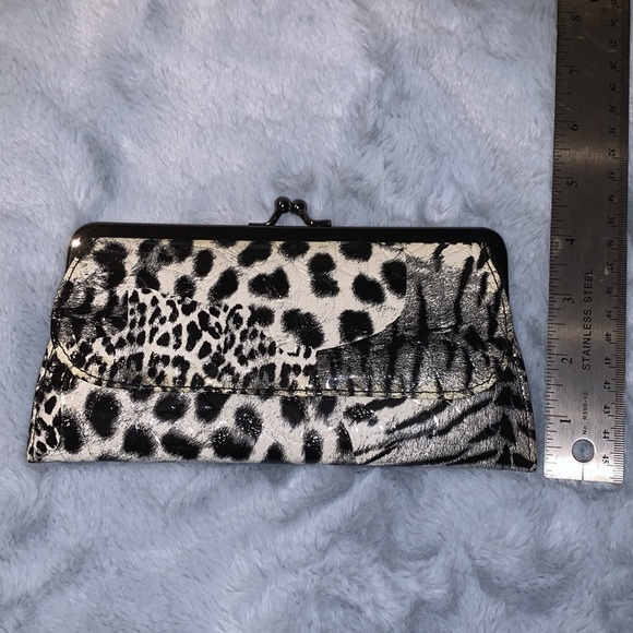 NWOT Animal Print Leather Clutch/Wallet leapard panther minimal statement bag - Picture 13 of 13